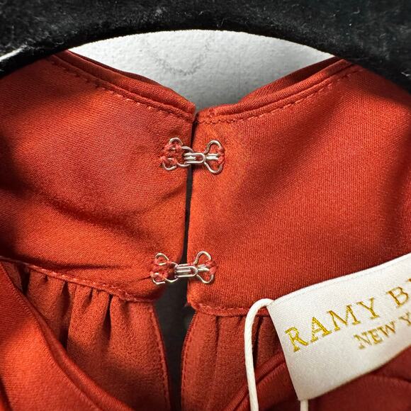 NWT Ramy Brook in Clay Red Sleeveless Mock Tie Neck Aviva Top Womens XS - Picture 6 of 9